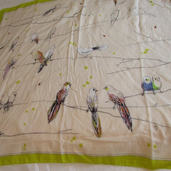 2 Chic Accessories - *3/$10* 2 Chic 100% Cotton Bird Print Large Scarf India